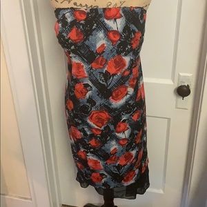 Floral Strapless Dress